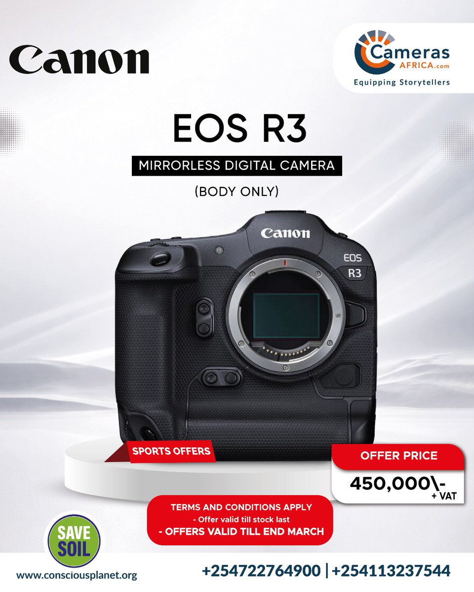 CamerasAfrica's tweet image. Ready to level up your shots? 📸🔥
Our exclusive sports offer is ON till month end! Grab your Canon cameras and lenses at unbeatable deals. Whether you're shooting action or moments this is your shot.
#CamerasAfrica #camerasoffers #CaptureTheAction