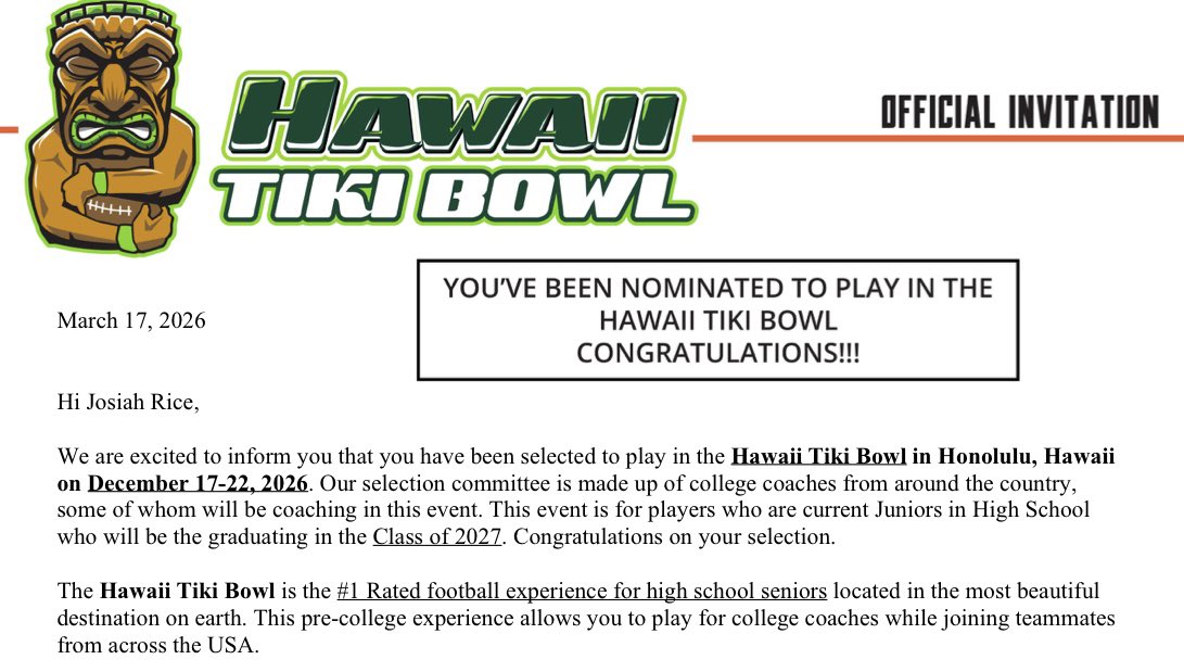 Certified_J0's tweet photo. I am happy to announce I will be attending the Hawaii tiki bowl!!! Thank you for the invite @HawaiiTikiBowl https://t.co/RId55EKzQ2