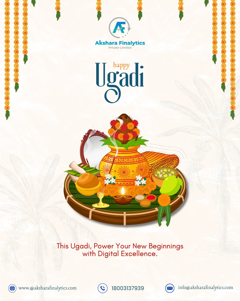 aksfinalytics's tweet photo. Wishing you a joyful and prosperous #Ugadi from #AksharaFinalistic! 🌸
May the new year bring success, happiness, and new opportunities your way. ✨
#HappyUgadi #NewBeginnings #Success #FestiveCheers https://t.co/yDFFavP2ga