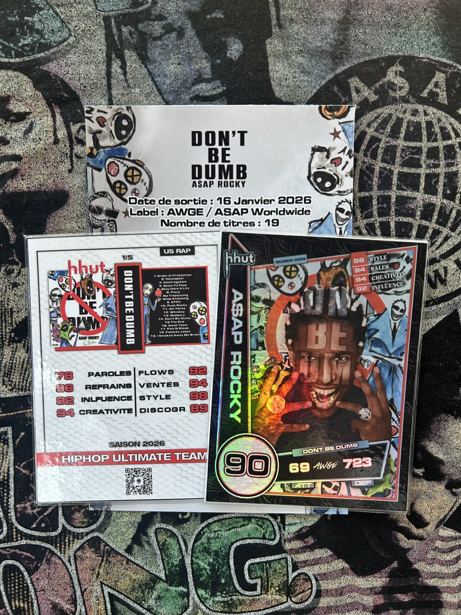HH_UltimateTeam's tweet image. -
Carte album  #DontBeDumb de #ASAPRocky version Holo saison 2026 😍🔥

J-4 pour le Toulouse Card Show @Gylbret j’ai hâte de vous faire découvrir notre jeu et nos cartes ⚔️