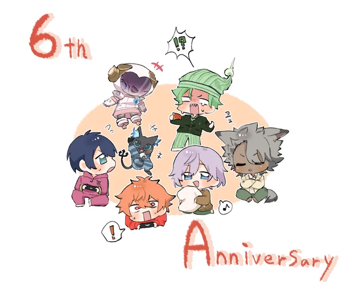 6周年おめでとうございます! 新米監督生もこれからはお祝いします #ツイステ6周年 #ツイステファンアート