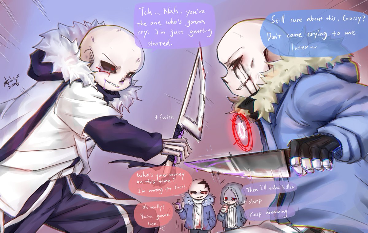 Yanagico's tweet image. 打架是增进感情的一环（点头
#kross #killersans #crosssans #unertaleau #utmv