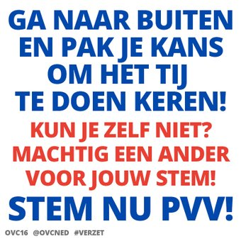 OVC16. Geef nooit op. PVV stemmer tweet media