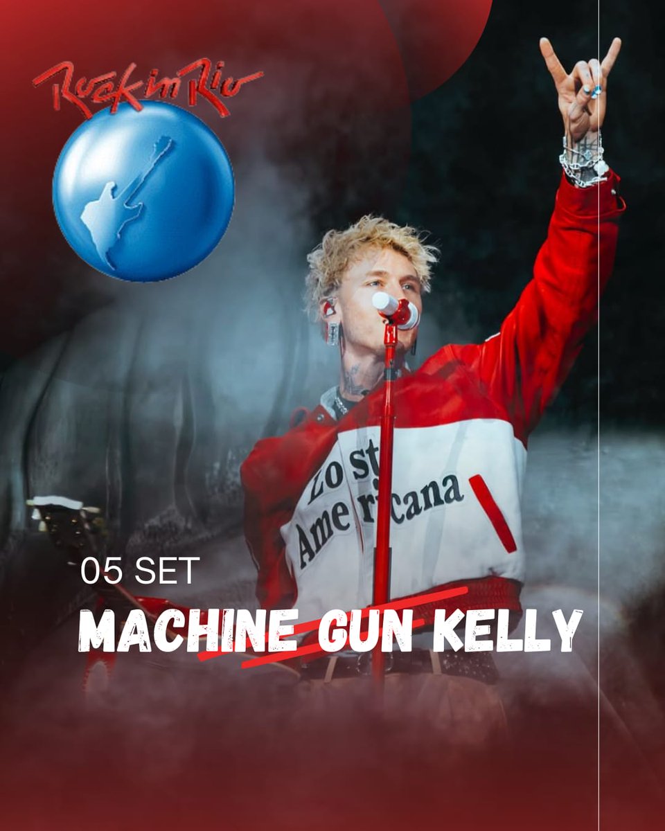 mgkbroficial's tweet image. É ISSO! MACHINE GUN KELLY NO BRASIL! 🇧🇷 

O cantor vem para o país para participar do Rock in Rio, no dia 05 de setembro, junto com Bring Me The Horizon e Avengd Sevenfold 🤘🏻🔥

#XX #EST4life #RockInRio