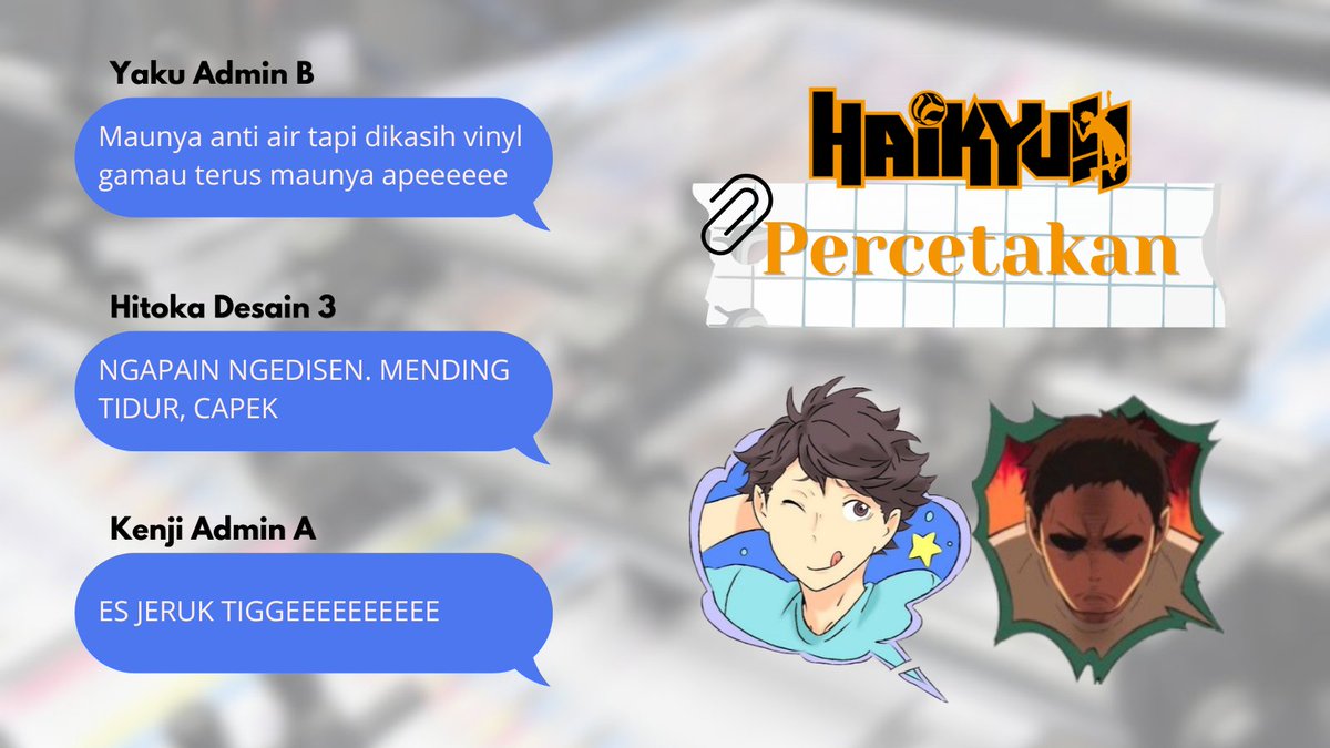 diarytobio's tweet photo. #haikyuu au no pair : Ketika JJG (judes, julid dan gibah) kerja dibidang jasa percetakan.

©Furudate Haruichi https://t.co/xjxu1ylrZ0