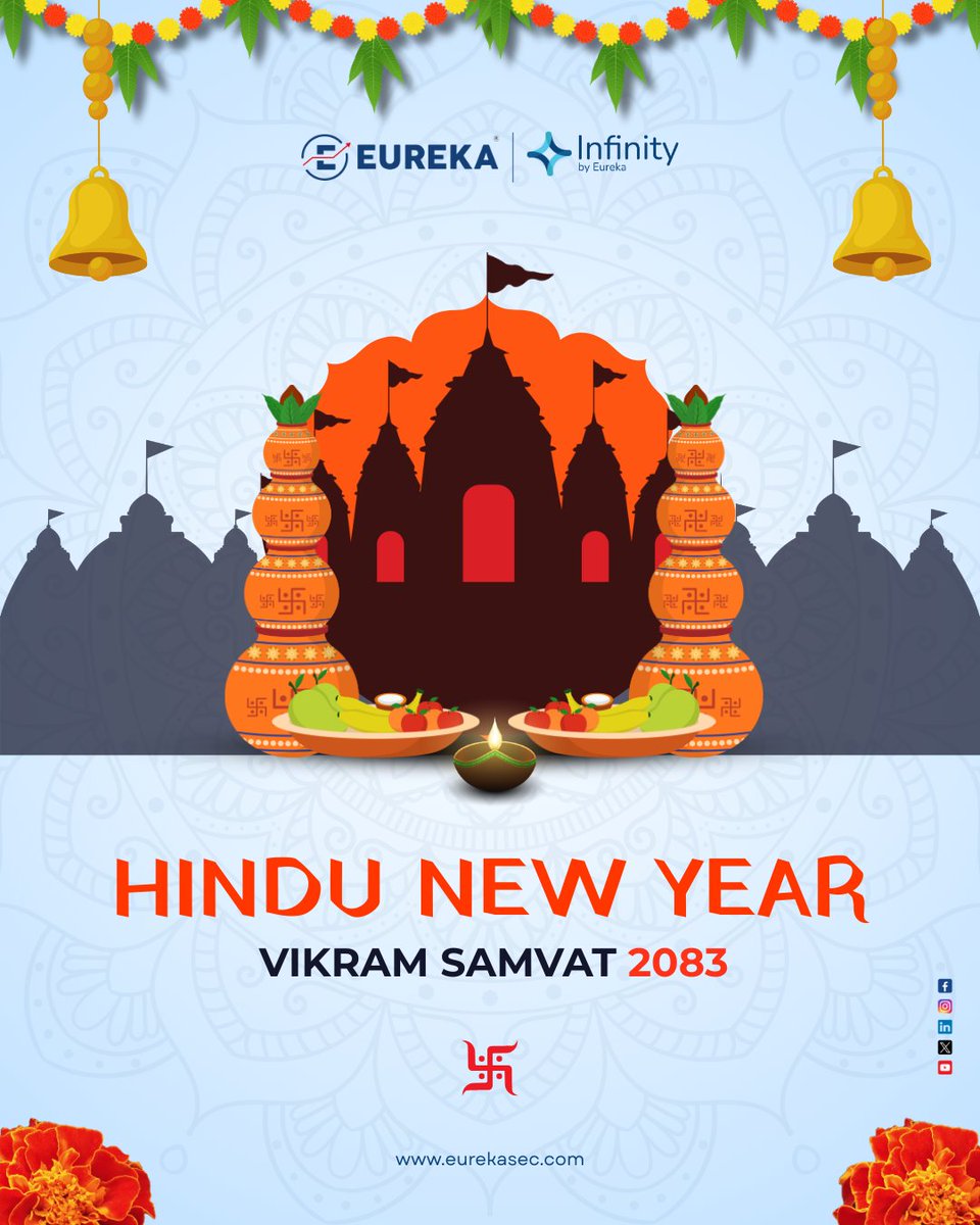 eurekasec's tweet photo. Celebrate the beginning of the Hindu New Year - Vikram Samvat 2083 with renewed hope, prosperity, and smart financial decisions. May this new year bring growth, success, and abundant opportunities in your investments and life.

#HinduNavVarsh #HinduNewYear #VikramSamvat2083 https://t.co/qgPq3EEpee