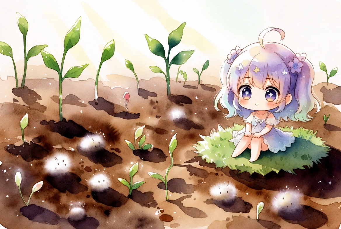 asmcx's tweet photo. 🌱土がひらく芽吹きの息づかい帖🌤️

土から顔を出す影たち🌤️
そより🌱春風にのり命の音が満ちる

雑草の芽ばえには🍃
ひそり🌤️季節の深い呼吸が宿る

光を受けるたび🌱
ぱちり🌤️小さな動きが土をゆらす

微細な芽吹きだけが🌤️
ふわり🌱春分の庭をひらいていく

#春分 #芽吹きの観察 #土の息づかい https://t.co/sz8XSAzfTC
