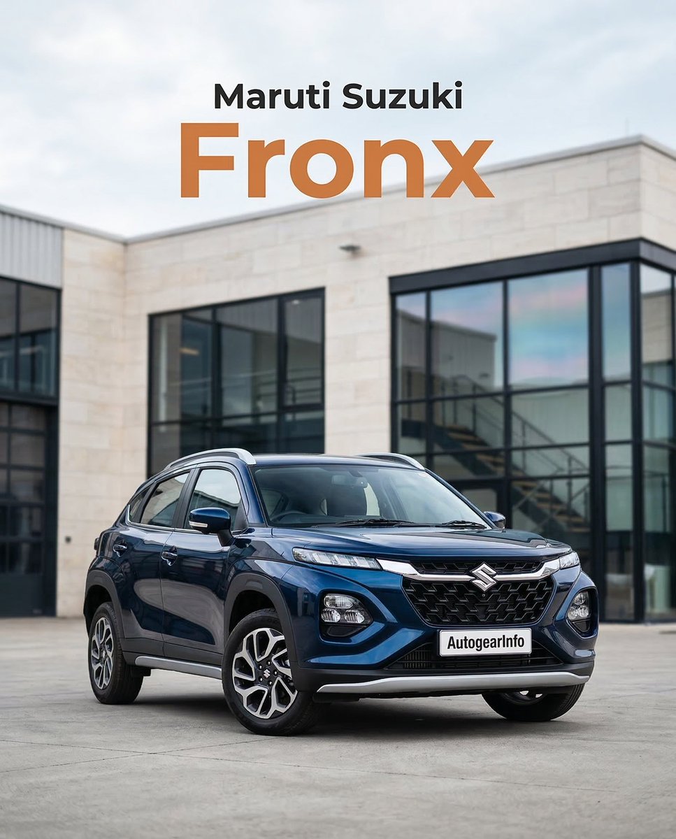 autogearinfo's tweet photo. 🚗 Meet the bold Maruti Suzuki Fronx 🔥

A perfect blend of coupe style and SUV power, built for city streets and highways. Enjoy premium comfort, smart hybrid efficiency, and advanced tech in every drive.

Turn every journey into a statement. 💯

#MarutiSuzukiFronx #Fronx https://t.co/bS2vlKhvL3