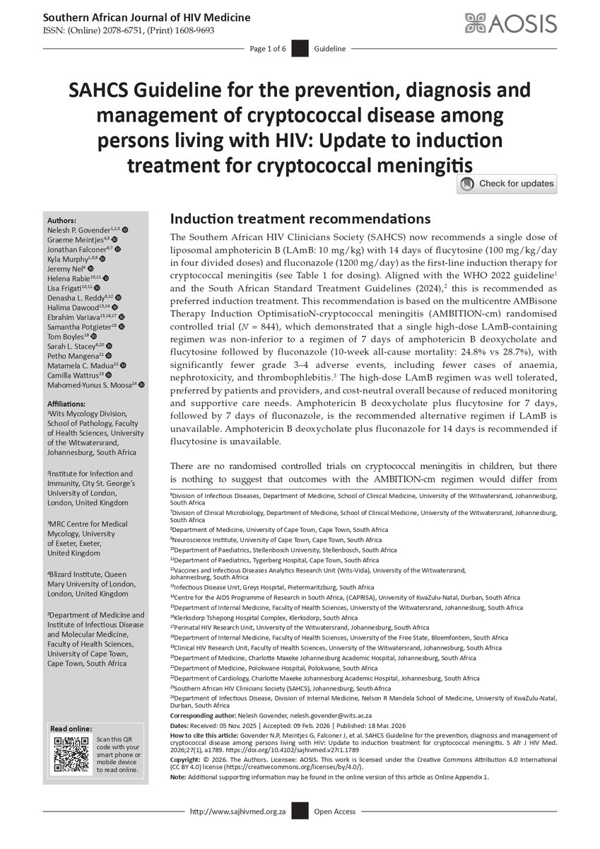 Southern African HIV Clinicians Society (SAHCS) tweet media