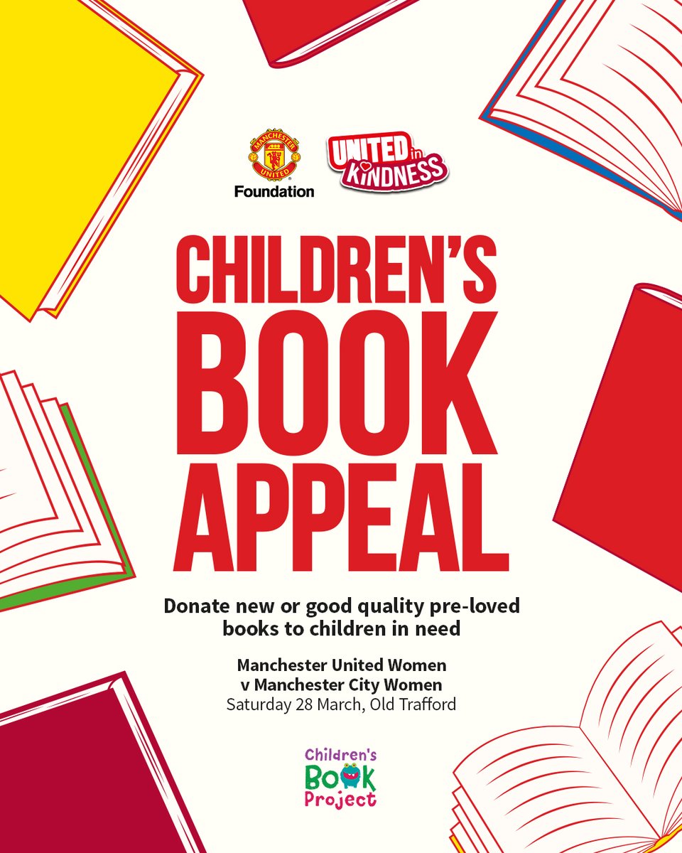 MU_Foundation's tweet image. Thank you to all fans who donated books at the Aston Villa game 🙏

Your next chance to donate is at the @ManUtdWomen match against Manchester City at #OldTrafford on 28th March 📖

Find out more: bit.ly/MUBookAppeal 

#UnitedinKindness | @lonbookproject | #MUWomen