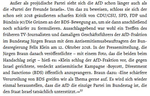 JoCroitoru's tweet photo. Lafargue @G_Platzdasch auf X: @JoCroitoru "Außer als projüdische Partei sieht sich die AfD schon länger auch als die »Partei der Freunde Israels«." https://t.co/5Cb8ziAhNs“ / X 
(Zitat im Bild behandelt Treffen von Felix Klein und #AfD-Politiker Jürgen Braun zum Thema #BDS)