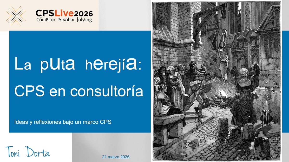 ToniDorta's tweet photo. Con un título tan premonitorio como anticipador, nos metemos en el jardín de juntar dos cosas aparentemente opuestas (o, como mínimo, paradójicas): Complex Problem Solving y Consultoría https://t.co/Mf8WoEAjk9