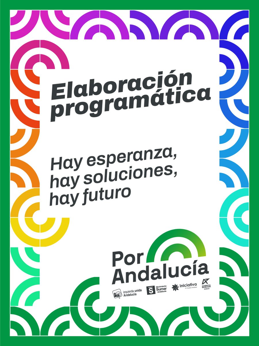 Iniciamos el proceso de elaboración de nuestro programa para las próximas elecciones andaluzas. 

Una fase en la que vamos a compartir con la ciudadanía, asociaciones y colectivos las necesidades del pueblo andaluz y las soluciones para nuestra tierra.