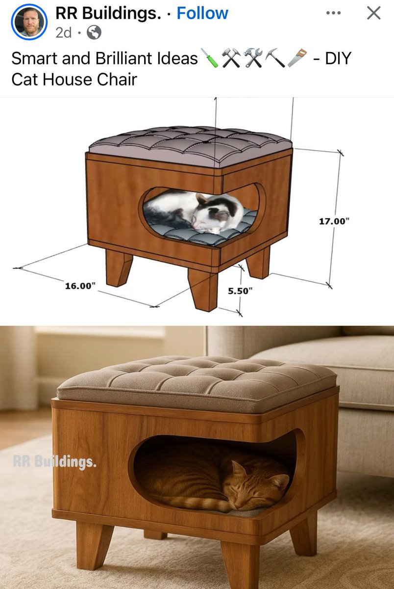Cat House Chair woodworking plan that serves as a 2-in-1 pet furniture piece and stylish seating.