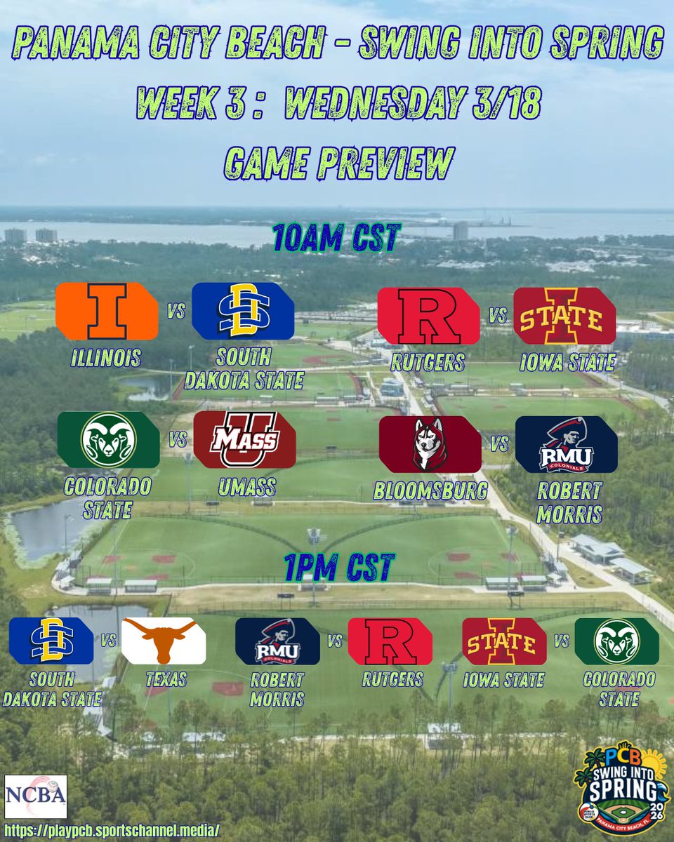 SIS_NCBA_NCSA's tweet photo. Only three more days left in PCB! 7 games on the slate today! โพ๐ด
Watch it live:
๐ฅ https://t.co/Dbr159ISXi
#NCBA #ClubBaseball #SwingIntoSpring #PanamaCityBeach #SpringTraining https://t.co/5WaZ3JAdUI