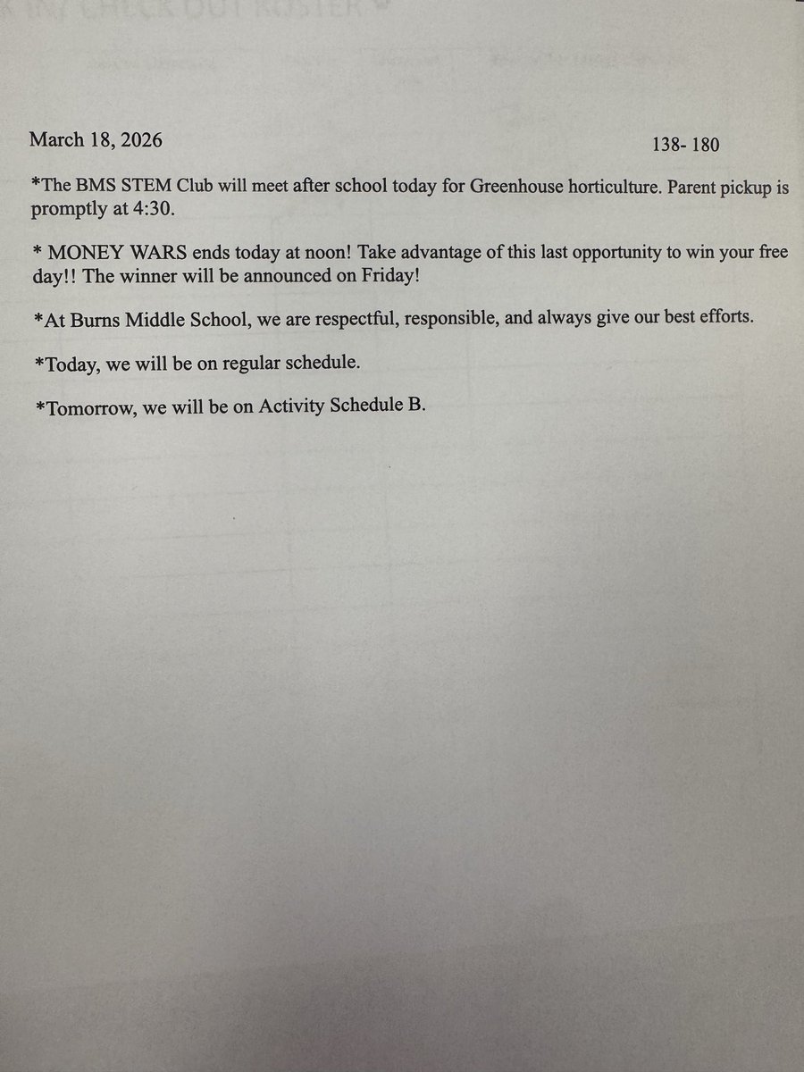 Burns Middle School tweet media