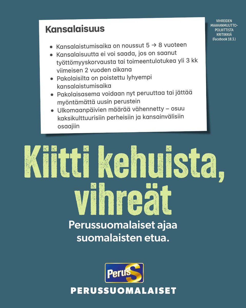 PS:n eduskuntaryhmä tweet media