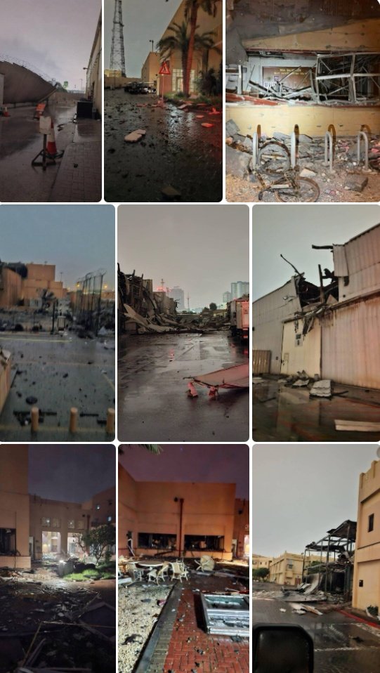 Flooded images after the strike at the American base in Bahrain.
