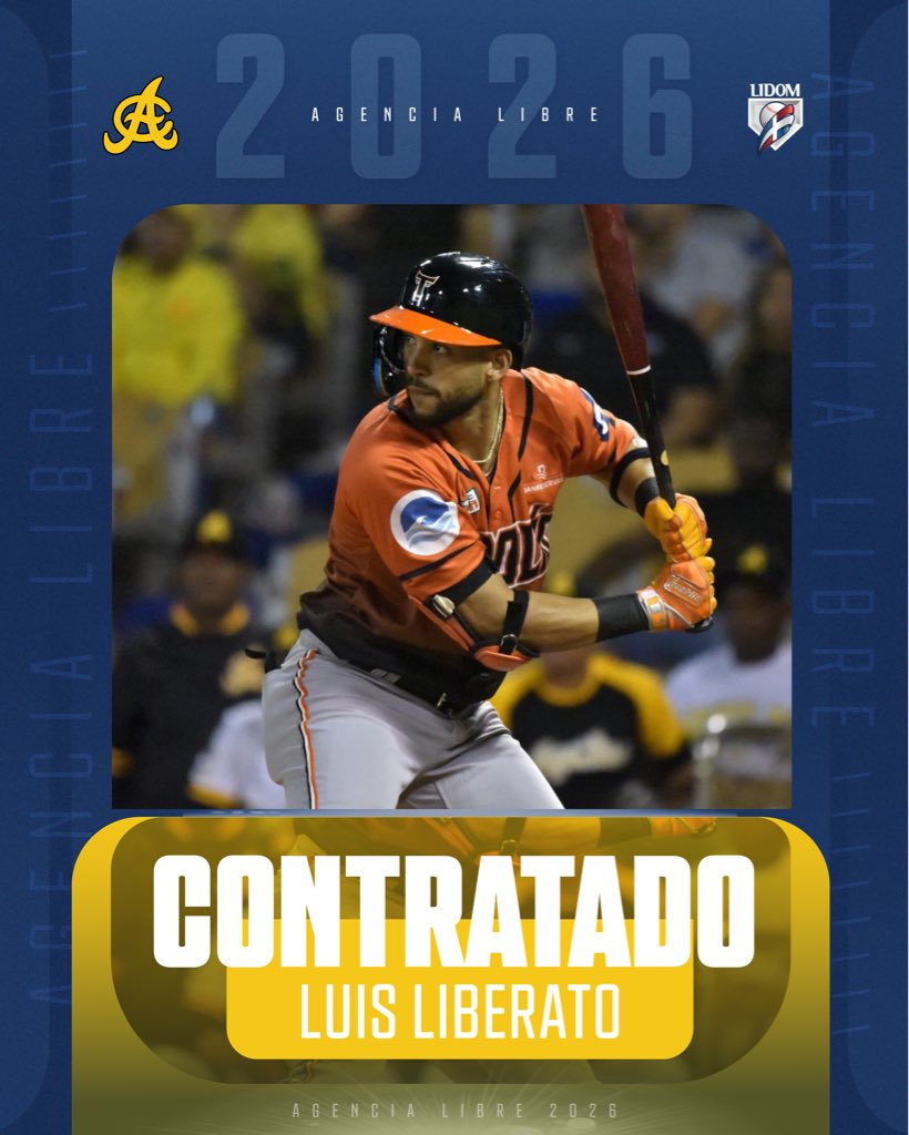 LIDOMRD's tweet image. Nueva contratación 📑

Las Águilas Cibaeñas anunciaron la contratación del jardinero Luis Liberato 🦅🦅

#AgenciaLibreLIDOM #LIDOM