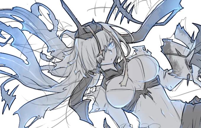 とりあえずこのラフ描いては完成する前に次のラフ描こうとするクセなんとかしたいんだわ。あと俺多分ジト目好きだわ。