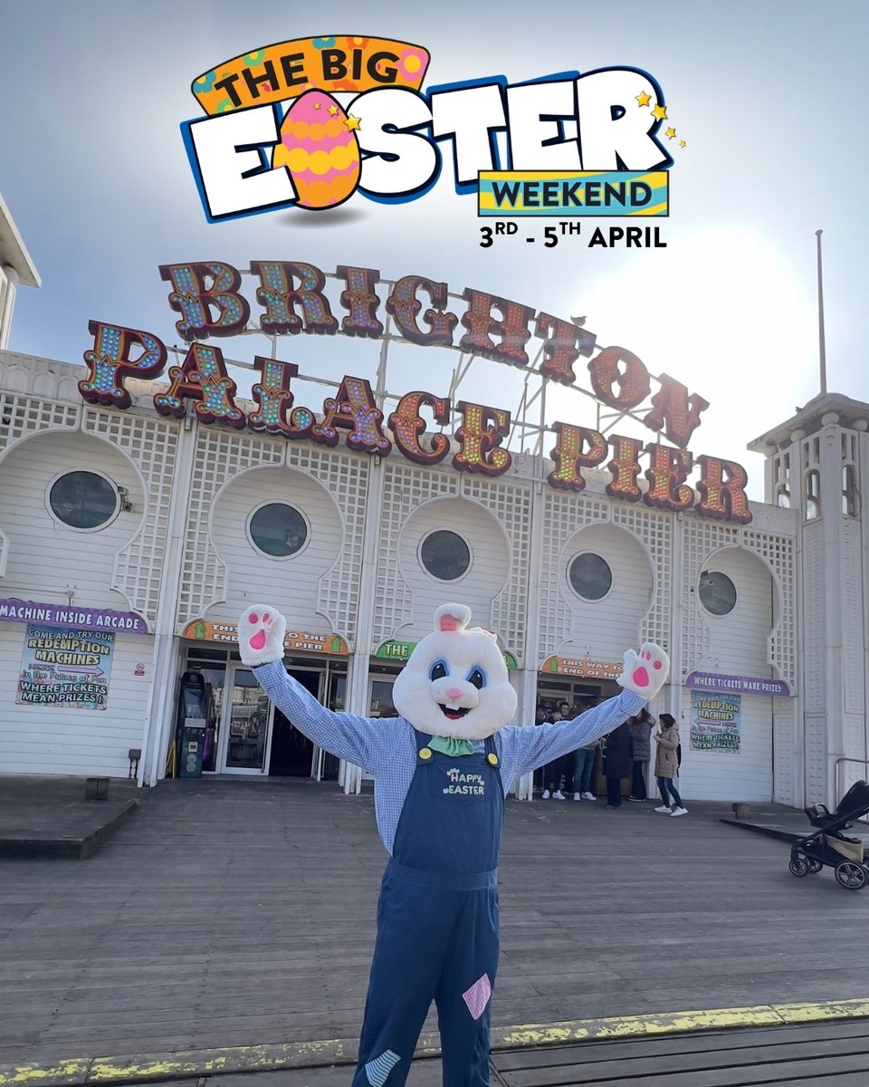 BTNPalacePier's tweet photo. EGG-citing Easter Adventure coming to Brighton Palace Pier! 🐣

We're thrilled to announce our family-favourite Easter Egg hunt will take place over 3 days this year, from Friday the 3rd of April to Sunday the 5th! https://t.co/2Dje53MQa2
