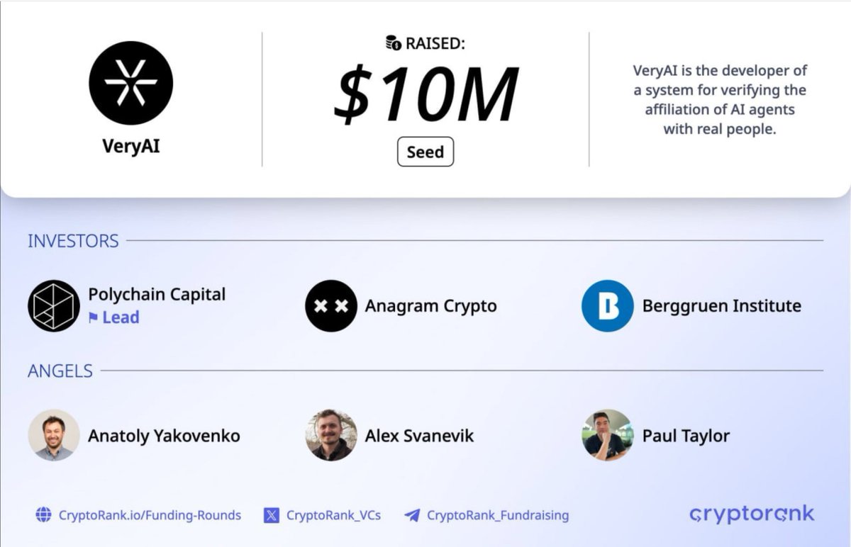 Stay Positioned for VeryAI Airdrop🪂

Cost: $0
Funding: $10M
Time: 5 min

@VeryAIIt acts as a Proof of Reality layer, verifying real humans and authentic content using palm biometrics and AI deepfake detection.

How to Get Verified:
1. Download &amp; Sign Up:
Visit