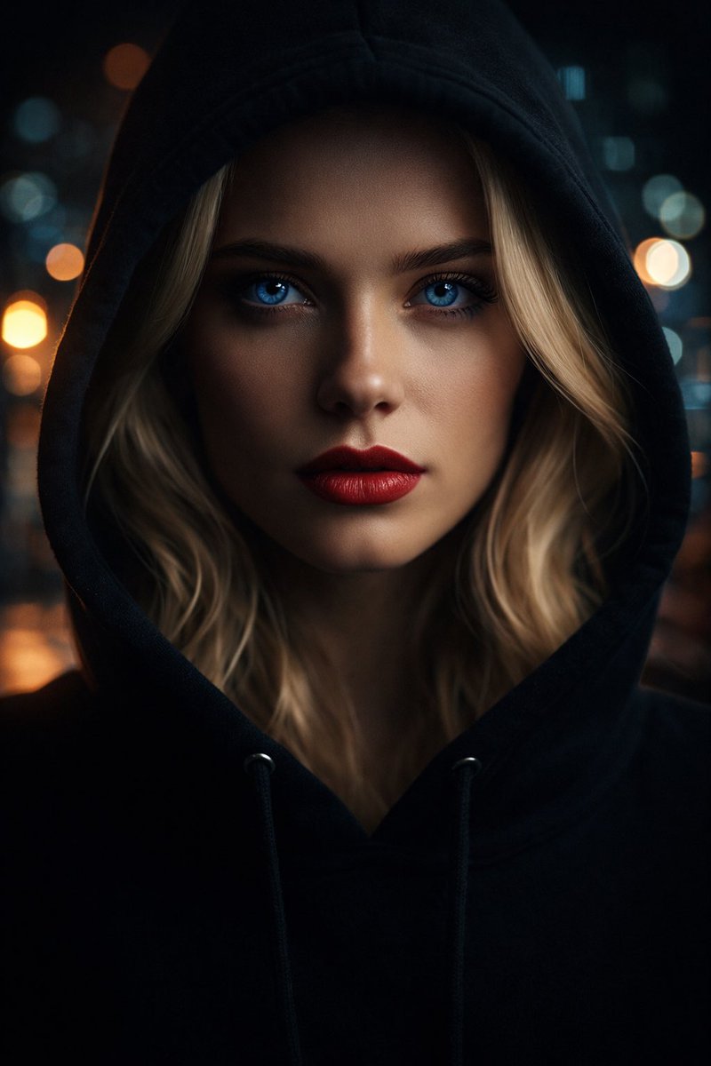 frankrizz's tweet image. Angel — urban night.
Occhi in primo piano, labbra rosse, felpa nera con cappuccio e un’atmosfera notturna carica di mistero. Un ritratto cinematico intenso, essenziale e magnetico. 

#Angel #UrbanNight #CinematicPortrait #PortraitPhotography #AestheticMood