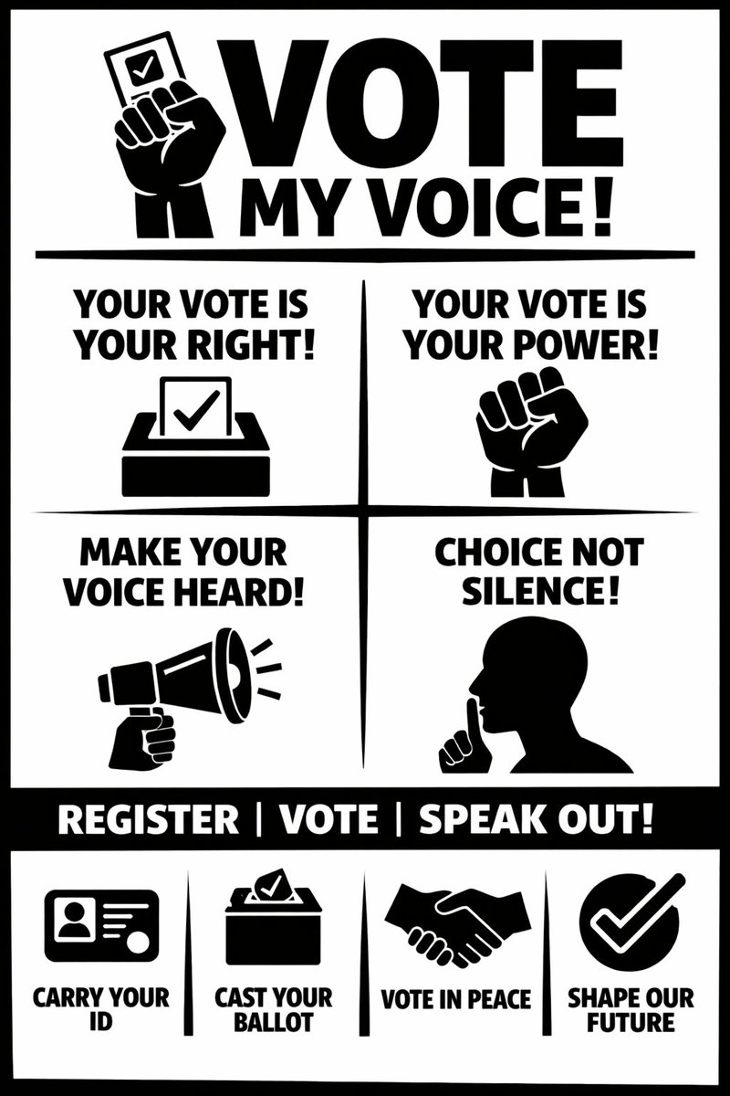 AgentsOfChangeZ's tweet photo. we launched our civic and voter education campaign called “𝐌𝐘 𝐕𝐎𝐓𝐄 𝐌𝐘 𝐕𝐎𝐈CEWhether you’re on campus at Mukuba or hitting the books at CBU, your perspective matters.⁣Comment with  𝐈 𝐀𝐌 𝐕𝐎𝐓𝐈𝐍𝐆 and tag ba 𝐌𝐨𝐧𝐤 naba 𝐦𝐨𝐦𝐚
⁣
#MyVoteMyVoice #AgentsOfChange https://t.co/ZckjUQiXzO