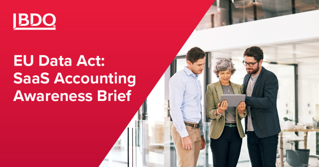 jblanchNR's tweet photo. The EU Data Act went live in Sept 2025—and it may reshape obligations for SaaS/cloud providers. Read .@BDO_USA’s SaaS Accounting Awareness Brief for key considerations: https://t.co/1V8zbDuO1U https://t.co/Ozf1rBOMam