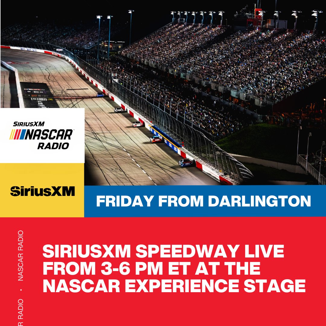 SiriusXMNASCAR's tweet photo. 🚨 TUNE IN ALERT 🚨

Join @DGodfatherMoody and #SXMSpeedway LIVE from 3-6 pm ET on Friday from @TooToughToTame!

We'll be live at the #NASCAR Experience Stage with @Carson_Kvapil, @StenhouseJr and a host of other guests.

Can't join us in person? Listen live on Ch. 90! 🎧 https://t.co/PRntdLcaQB