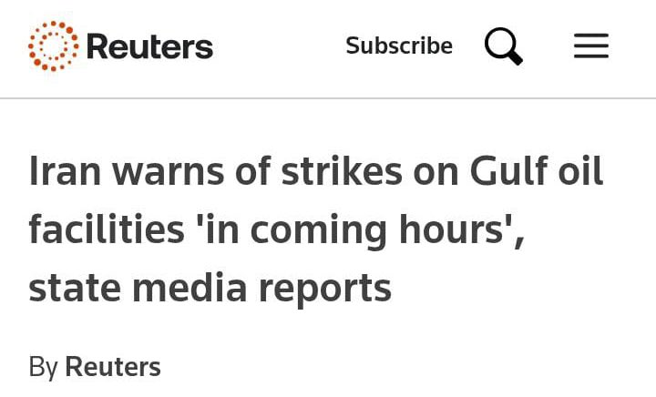Iran warns people to leave areas around oil and energy facilities in Saudi Arabia, Qatar and the UAE, state media reports.