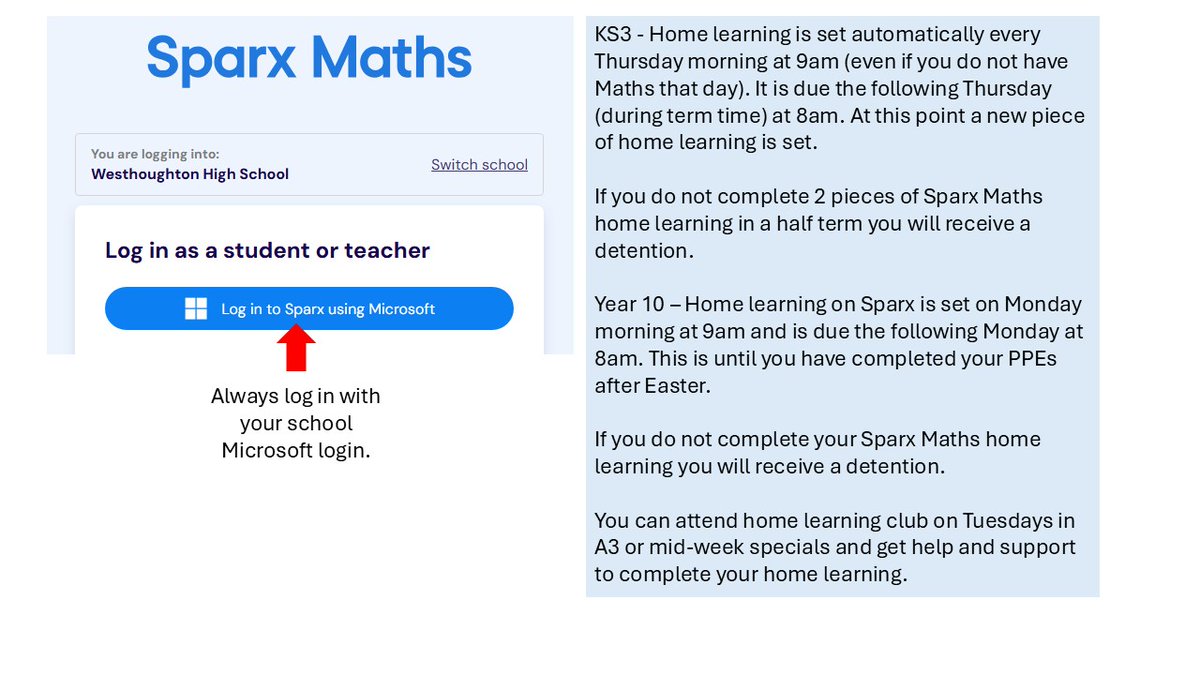 WesthoughtonHS's tweet image. Please see details and reminders about Sparx Maths homework and when its due each week. Thank you #homelearning #maths #neverstoplearning