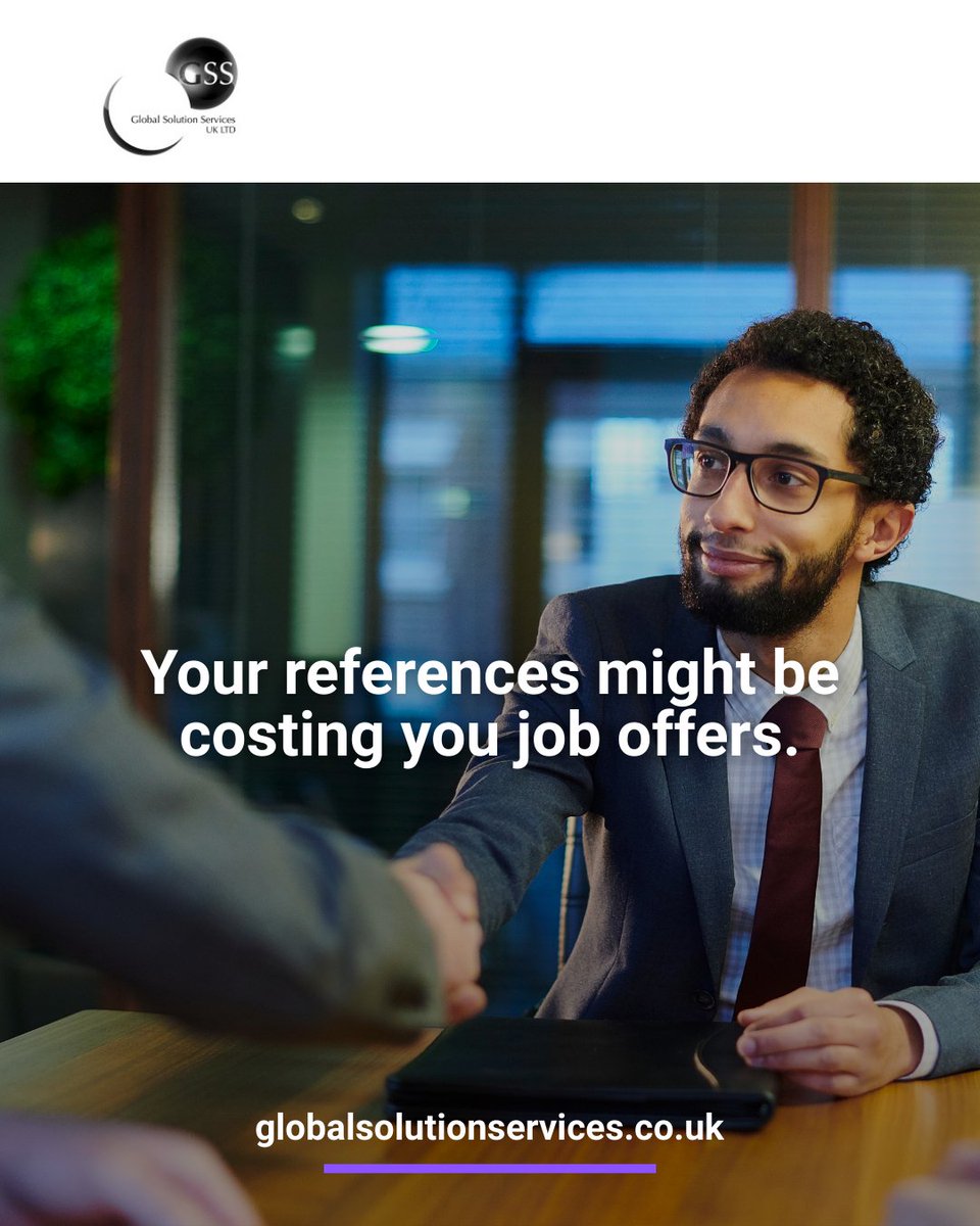 GSSLTDUK's tweet photo. Your references can cost you offers.

Fix 3 things:
1. Timing: only share at final stage and warn your referee first
2. Who: pick people who know your work, not just your personality
3. Brief them: send job title + 3 skills + 2 examples you want mentioned

#JobSearch #Interview https://t.co/Facw9UZTxO