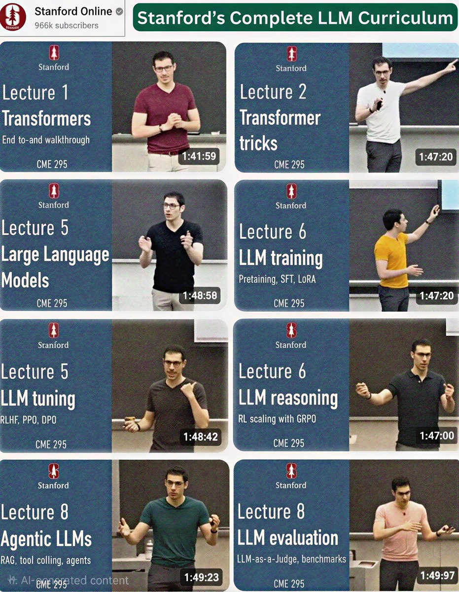 This is insane 😳 
Most people are just using AI tools
Very few actually understand how they work

So I collected Stanford’s complete LLM curriculum
and turned it into a step-by-step learning path

Worth over $500
Giving it away free for the first 4,500 people

Transformers →