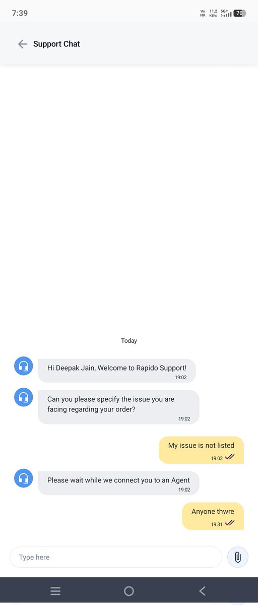 jain3199's tweet photo. @rapidobikeapp
I booked a parcel delivery but facing a serious issue. Delivery partner already collected ₹50 in advance and remaining ₹450 worth food is still pending.
Tried contacting support via app but no agent connected even after 30+ mins.
This is unacceptable. https://t.co/KlaASAmTjV