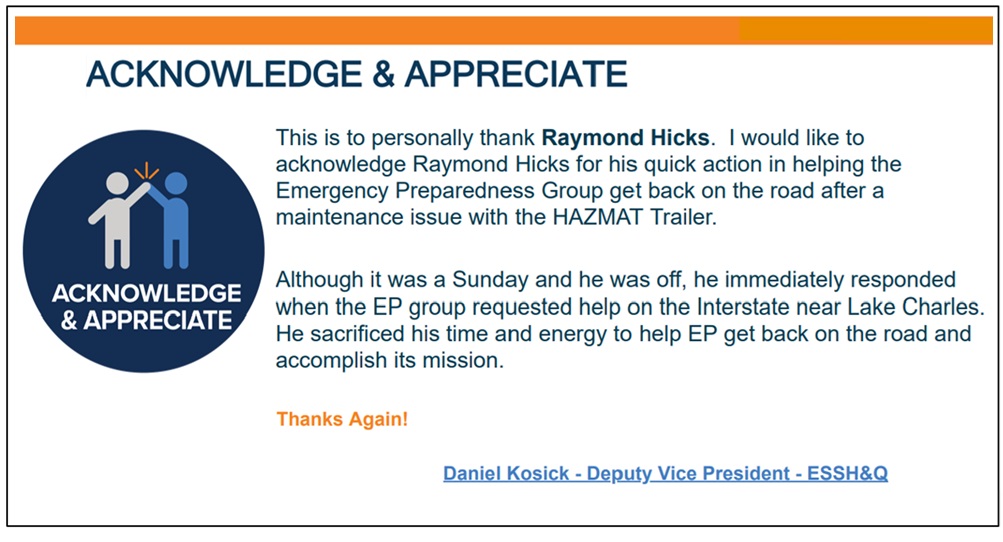 sspllc_us's tweet photo. This week, we want to "Acknowledge &amp; Appreciate" Raymond Hicks. https://t.co/XMDPIzwLNO