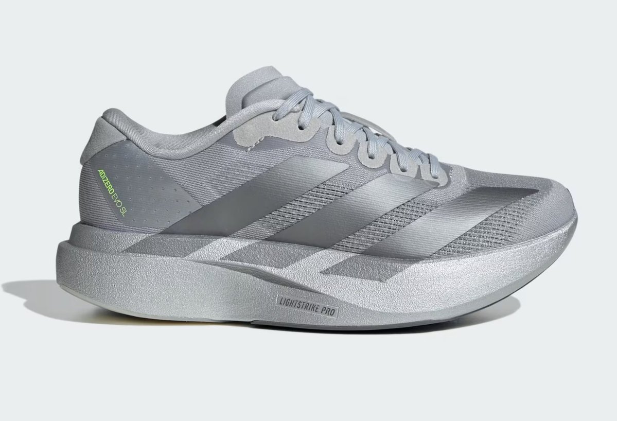 Ad: GS adidas adiZero Evo SL 'Silver Metallic' on sale for $49.99 + FREE  shipping => https://t.co/KiNUdnVND4