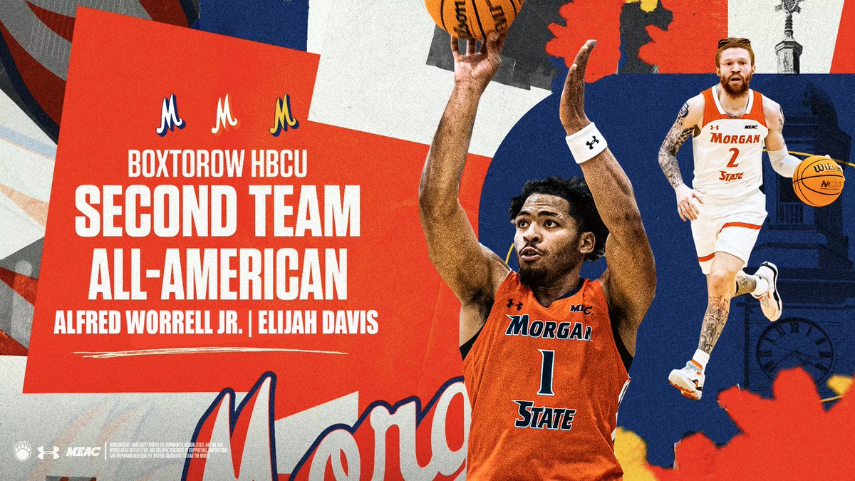 🔥BIG TIME HONORS🔥

Alfred Worrell Jr. and Elijah Davis are officially ALL-AMERICANS!

🐻🏀🌟The duo has been named to the 2025–26 <a href="/boxtorow/">BOXTOROW MEDIA</a> 2nd Team All-America Team after standout seasons for <a href="/MSUBearsMBB/">Morgan State Men's Basketball</a> 
 
▶️ shorturl.at/w7Fbf

<a href="/MEACSports/">Mid-Eastern Athletic Conference</a>  | <a href="/UnderArmour/">Under Armour</a> 
#GoBears🔷🔶