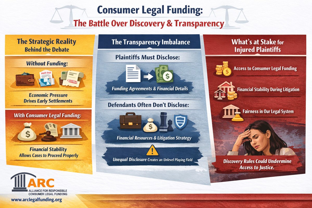 ARCLegalFunding's tweet photo. @natlawreview posted an article: The Next Battleground in Consumer Legal Funding: Discovery and Transparency: https://t.co/WlxjcFiT8w https://t.co/5QxhOMPVKW