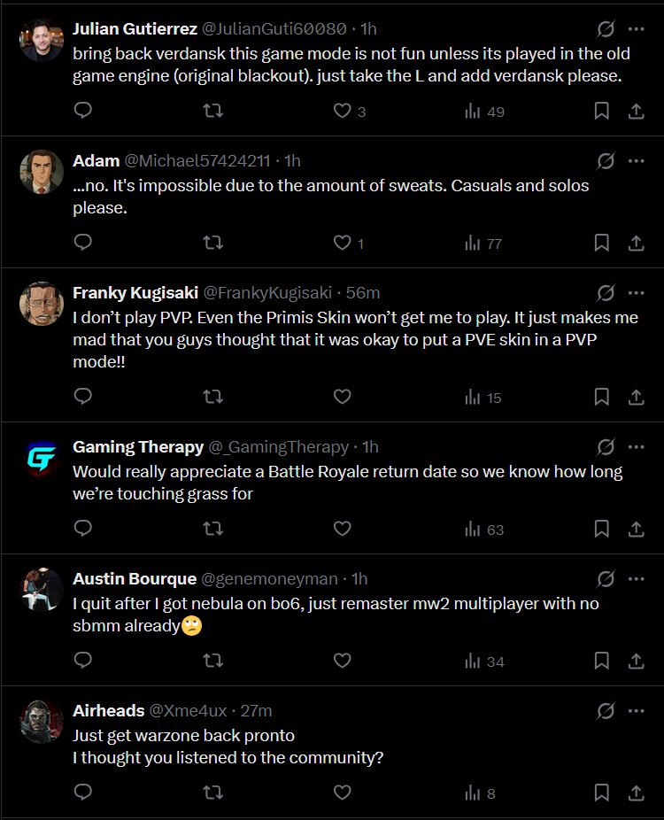 R4DI4RT's tweet photo. Expection vs Reality.
#Treyarch thought it's a smart move to delete the fan favorite #Callofudty #Warzone #Verdansk #BattleRoyale in March 2026 for their #blackops #Blackout 1.5 Mode. https://t.co/YPMmFY6AdH