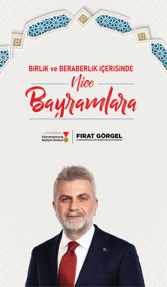 THEMARASTIMES's tweet photo. Bayramınız kutlu olsun
Av. Fırat Görgel
Büyükşehir Belediye Başkanı https://t.co/Mvu9zWeqvj