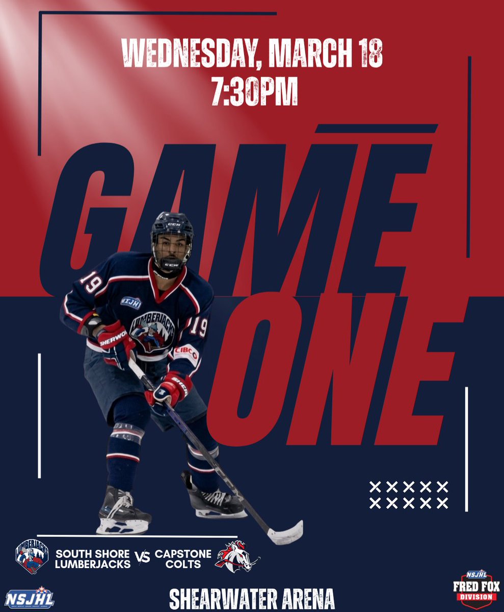 lumberjackshky's tweet image. 🚨🏒 IT'S GAME DAY! 🏒🚨

Every shift, every hit, every second matters.

Your South Shore Lumberjacks are on the road for Game 1 of the Fred Fox Finals against the Capstone Colts tonight.

📍 Shearwater Arena
🕗 Puck drops at 7:30pm

#gojacksgo #timberrr #playoffhockey