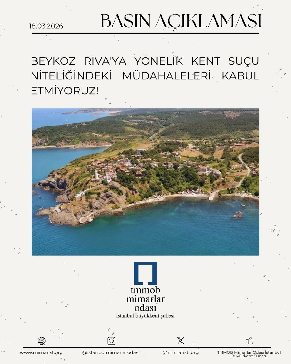 Basına ve Kamuoyuna;

İstanbul’un kuzey ormanlarını, doğal sit alanlarını ve ekolojik rezervlerini sermayenin rant hırslarına kurban eden yeni bir kentsel yıkım projesi, bugünlerde uluslararası mimarlık ofislerinin isimleri ve yeşil aklama kavramları ardına gizlenerek