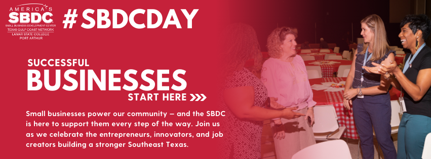ReStepMarketing's tweet photo. Small businesses are the backbone of our local economy, and on #SBDCDay we recognize the vital role the SBDCs plays in helping entrepreneurs turn ideas into thriving businesses. Thank you to the advisors and partners who make this work possible. 

#SoutheastTexas https://t.co/deY9Asajha