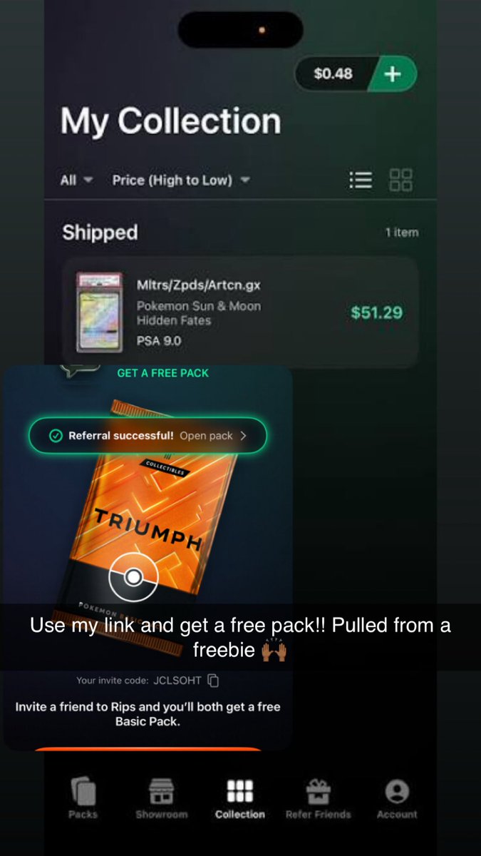 Tp0XXX's tweet photo. @Rainmaker1973 https://t.co/x5R1DGQi68
Use my referral link to win on Triumph Rips! Enter code JCLSOHT and get a card pack for free. https://t.co/XKtlK3TCSm