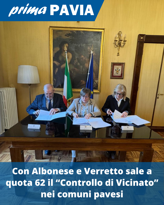 LEGGI QUI: primapavia.it/attualita/sicu…
#ControlloVicinato #Albonese #Verretto #Prefettura #ProtocolloIntesa #ProvinciaPavia #Notizie #News