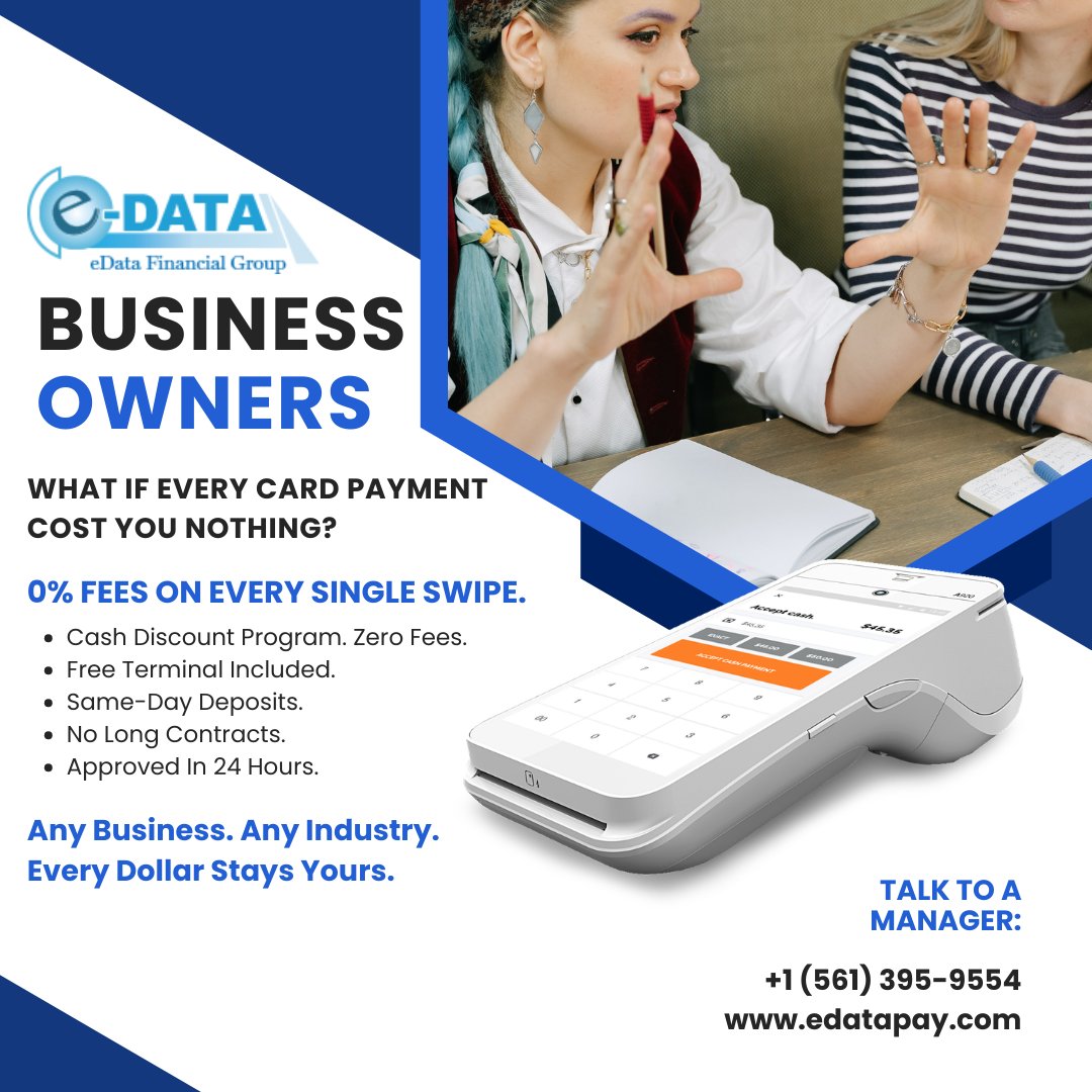 Good news for every business owner reading this.
It does not matter what industry you are in. Every time a customer pays by card a percentage of that payment disappears before it ever reaches you. On slow days it stings. On busy days it hurts even more.
eDataPay has a simple c...
