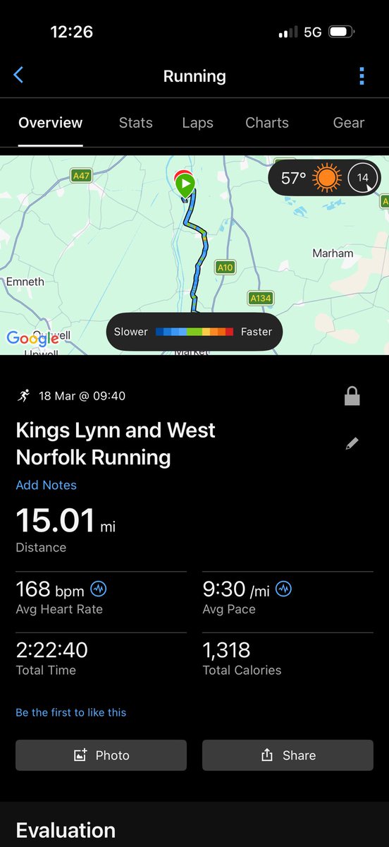 Nice long run today in the sunshine #Marathontraining #run