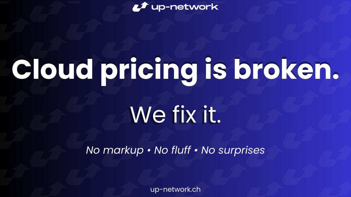 upnetworkch's tweet photo. Cloud pricing is broken.

RAM costs are rising.
Energy isn’t getting cheaper.
Cloud providers pass everything on.

We don’t.

Predictable. Fair. Transparent.

→ Stop overpaying: https://t.co/L6tRBLO60m https://t.co/JUQOyXeDAM
