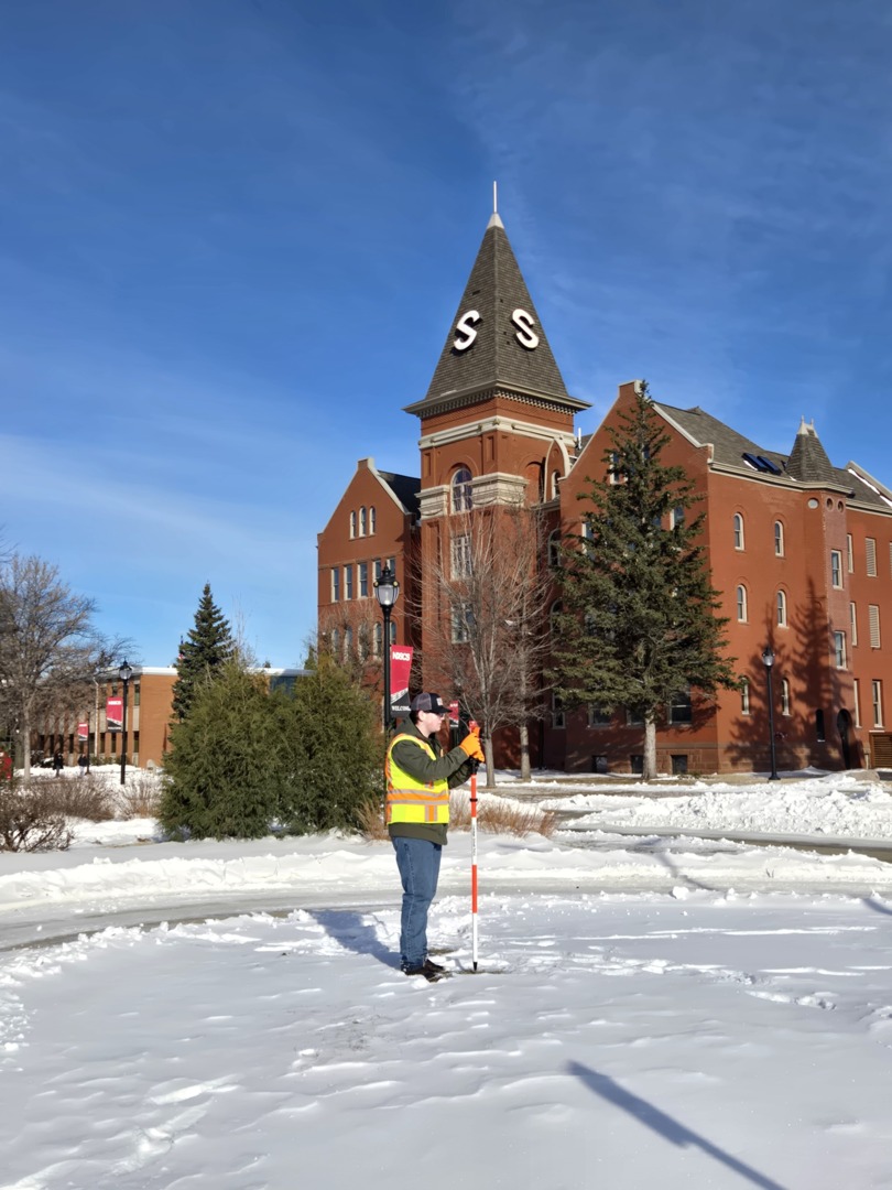 ndscswildcats's tweet photo. Some people predict the end of winter using a groundhog .... here, we know winter is coming to an end when we see our Land Surveying and Civil Engineering students back outside! ☀️ https://t.co/dkB127gUX2